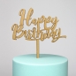 Preview: Torten Topper - Happy Birthday - Holz